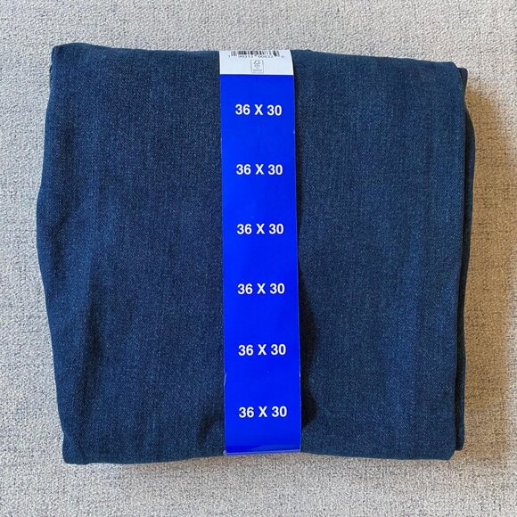 Men's Wrangler Relaxed Fit Straight Stretch Dark Blue Denim Jeans, 30, 34, 36 - Picture 6 of 8